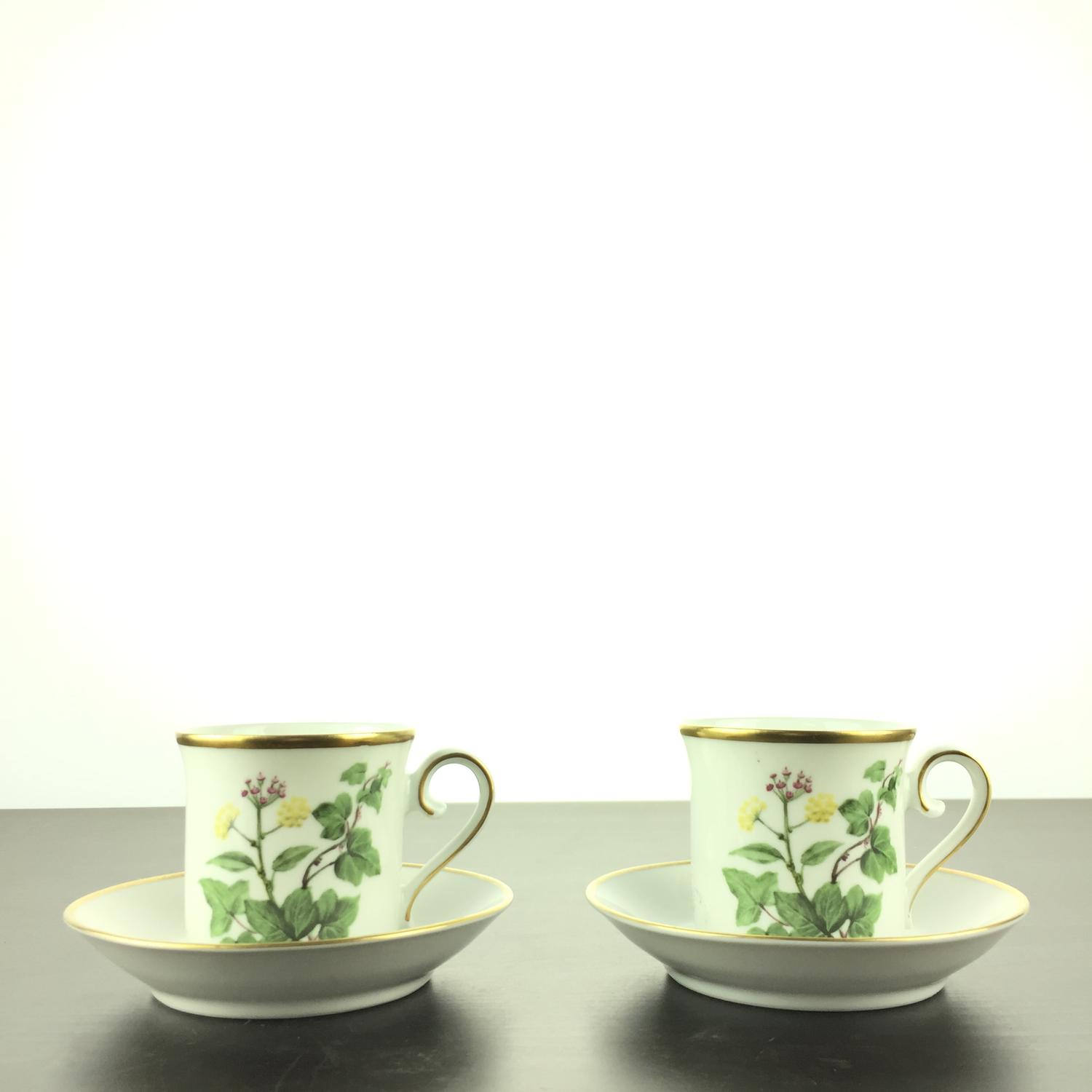 Bavaria, Kaffekopp med assiett,Svenska Landskapsblommor, Murgröna, Gotland, 2 st