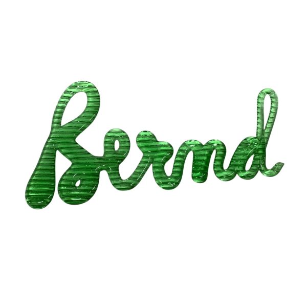 Bernd 33cm Namn i Glas Bergdala Glasbruk 70-tal Retro