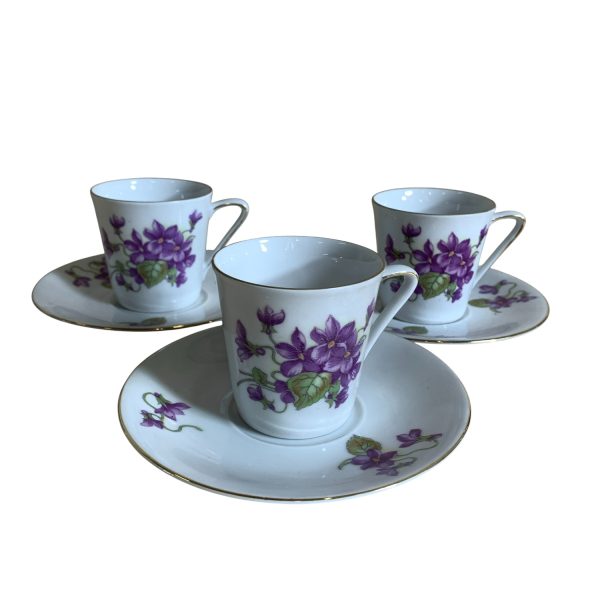 Mitterteich Bavaria Koppar & Fat 3-delar Vit Lila