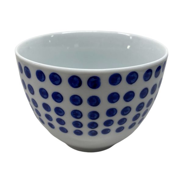 Skål Blå/Vit Design Prickig Vintage