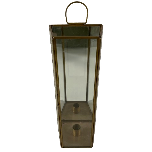 Ljuslykta Ljusstake Ljushållare Spegelglas Glas Mässing