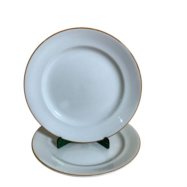 Gefle 2st Mattallrikar 24cm Vit Gul Tallrikar Retro Glansiga