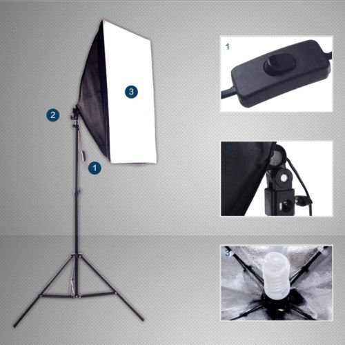 Softbox 50x70cm, 2st inkl Stativ