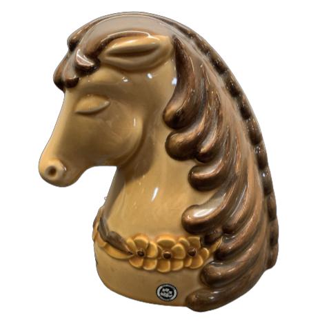 Deco Rosa Ljung Figurin Häst Etikettmärkt Retro