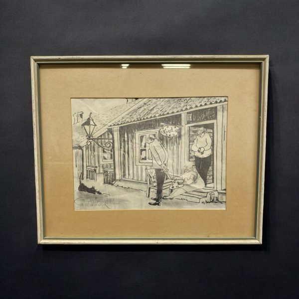 Tavla Väggtavla Ram Träram Signerad