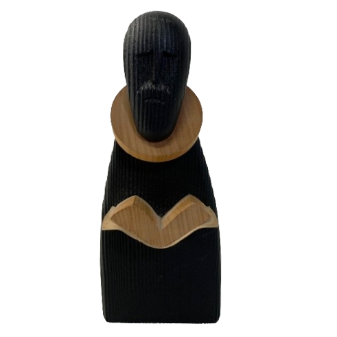 Träfigur Präst läser bibeln Trä Figur Vintage Design