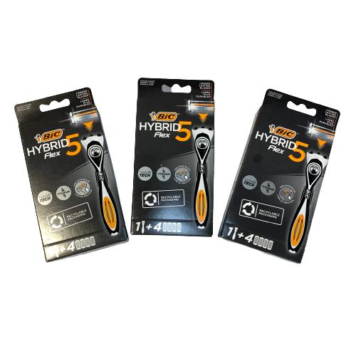 Rakhyvel 3st med 16 extra blad Bic Hybrid 5 Flex Rak Hyvel Hyvlar Rakhyvlar