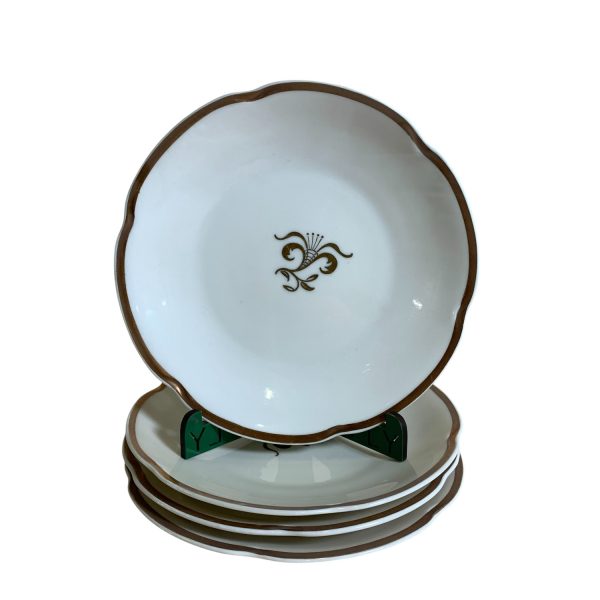 Lidköping 4 st Assietter Beige 18cm Tallrikar Guldkant