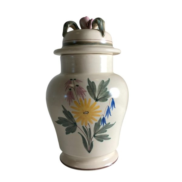 Bo Fajans Gefle Urna 3469 18cm Gul Blomma Sweden