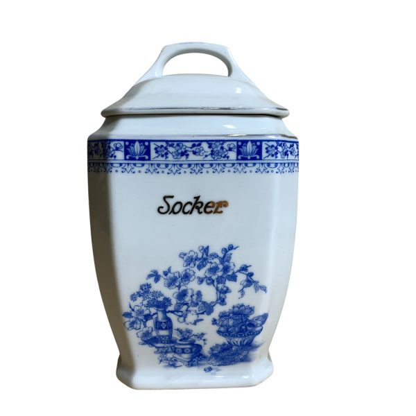 Haas & Czjzek Schlaggenwald Kryddburk Blå Vit 16cm Socker Sockerburk