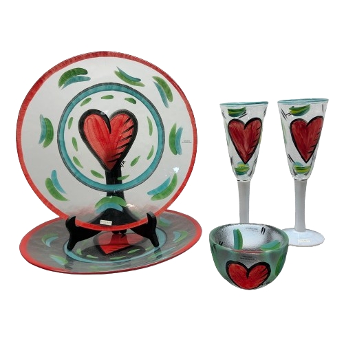 Kosta Boda 5-delar Ulrica Hydman Vallien Heart UHV Designglass