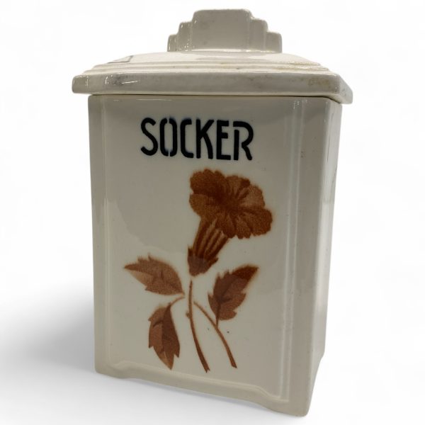 Ostmark-Keramik Germany Sockerburk Porslinsburk Burk Socker Stämplad