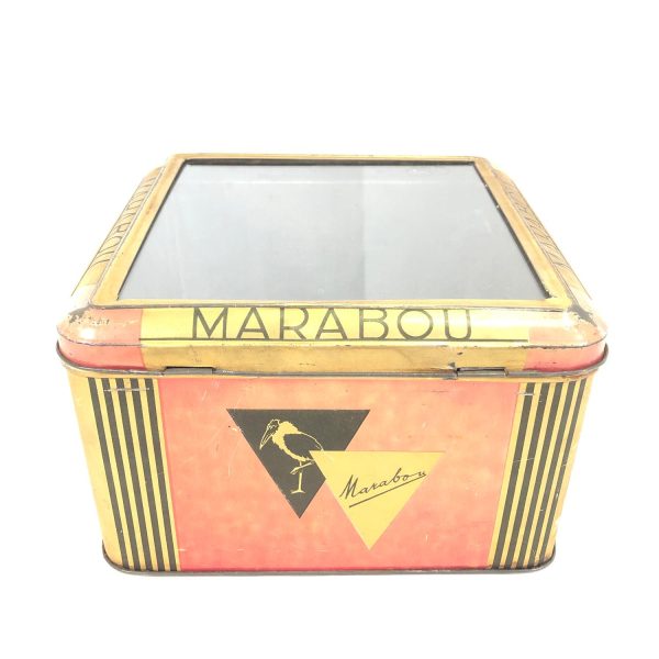 Plåtburk Marabou Fönsterbruk Konfektyr Godis Antik Retro Vintage Tin Can Antique