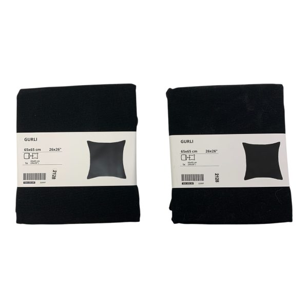 IKEA GURLI 2st Kuddfodral 65 x 65 cm Svart Prydnadskuddar
