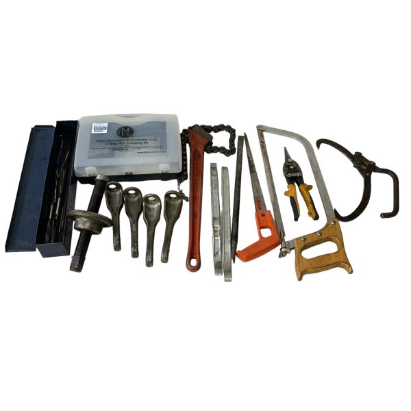 15-delar Avbitare Borr Brytjärn Däckjärn Kedjerörtång Såg Timmersax Verktyg