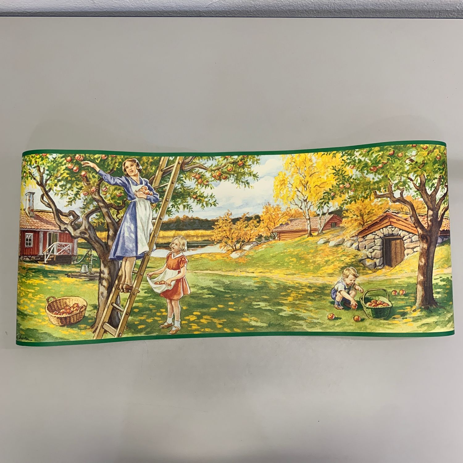 Curt Nyström 4st Pappersbonad Bondgård Gård Man Kvinna Barn Motiv Retro - Bild 5