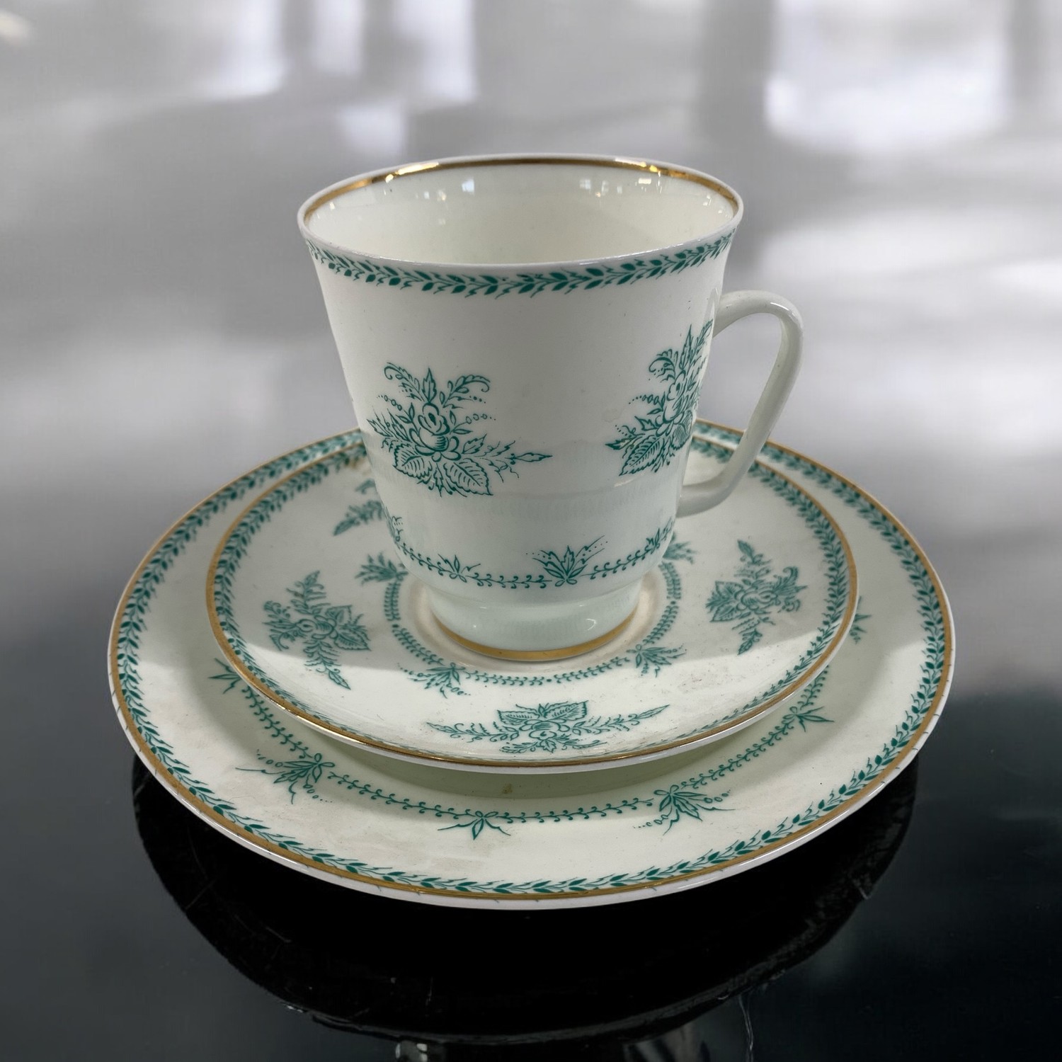 Lomonosov USSR Kaffekopp Fat Assiett Ryskt Porslin Stämplad