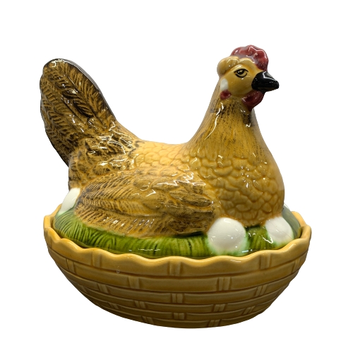 Ägghöna Ägg Höna Skål Med Lock Porslin
