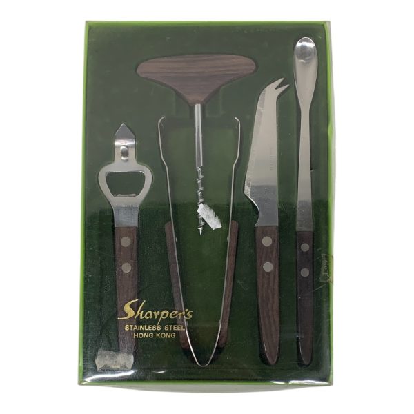 Sharpers Bar Kniv Sked Korkskruv Istång Kapsylöppnare Barset 5-delar Retro