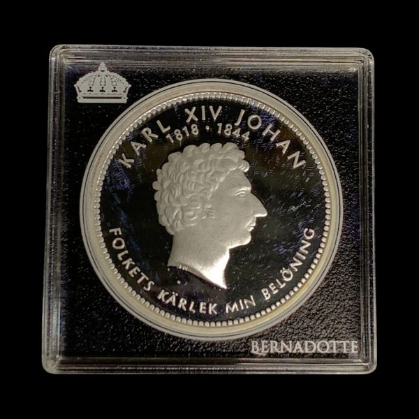 Silvermedalj Konungaätten Bernadotte Sverige Karl XIV Johan Ätten Silver