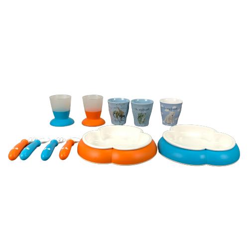 Barnservis 11-delar Skedar Gafflar Tallrik/Skål Glas Barn