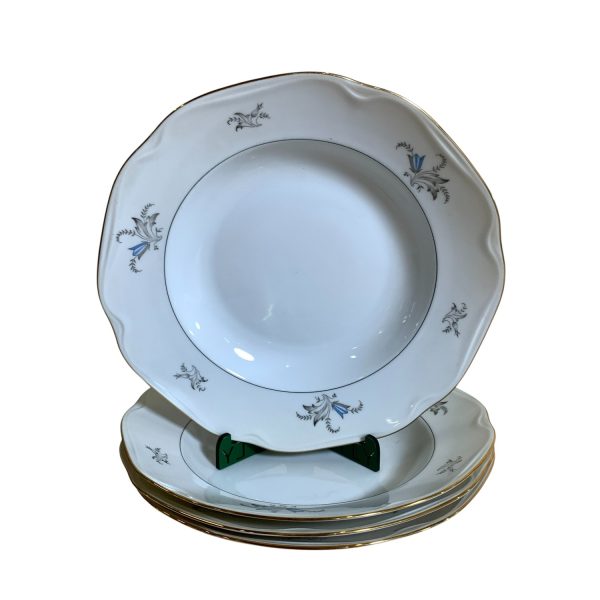 ALP Lidköping 4st Förrättstallrikar 21cm Vit Guldkant Tallrikar