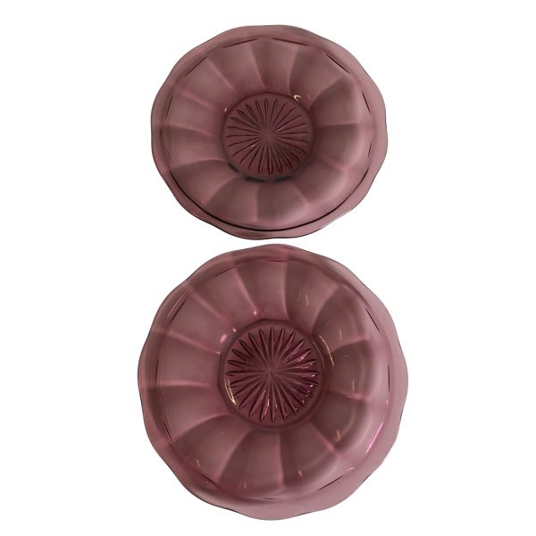 Assietter Glas 2st Lila 15,5cm Vintage