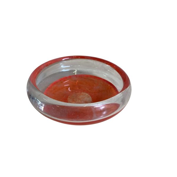 Glasskål Orange 12 cm Skål Färgat Glas Retro