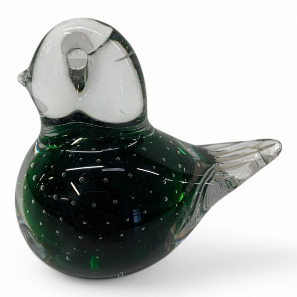 Glasfigurin Fågel Grön 9cm Glas Glasfågel Glasdjur Konstglas