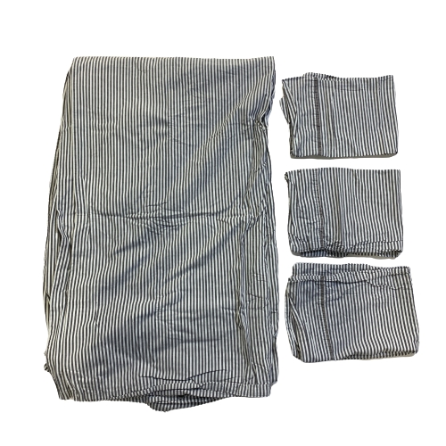 Påslakan Örngott 3st Vit/Grå Randig