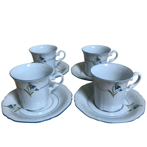 Eschenbach Bavaria Tyskland 2st Koppar & Fat Vit Blå Blåklocka