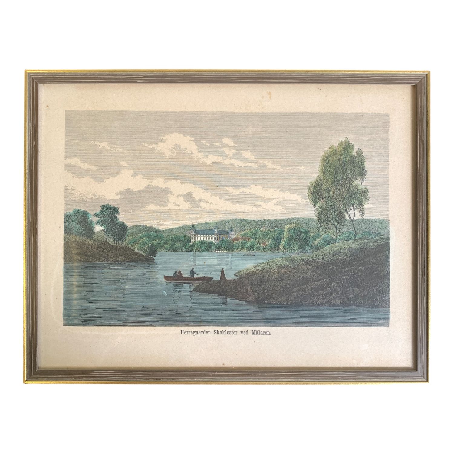 Tavla Herrgaarden Skokloster Ved Mälaren Motiv ca 30x23cm Vintage