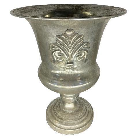 Kruka på fot Vit Metall Vintage Design Retro Ytterfoder