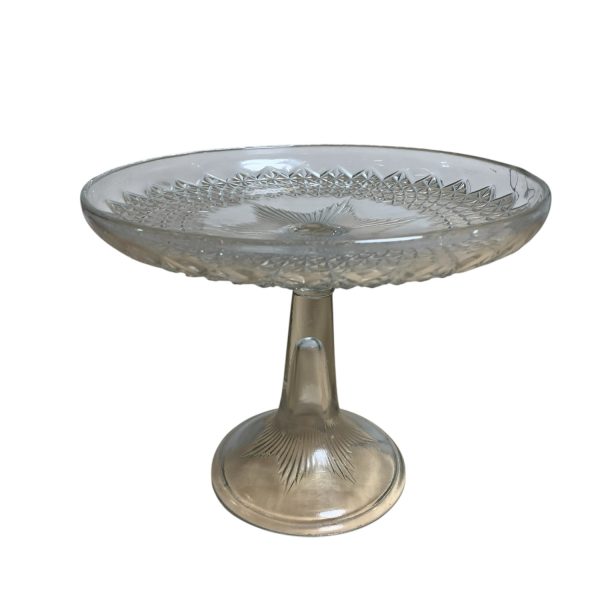 Högt Glas Fat på fot 24cm Glasfat Tårtfat