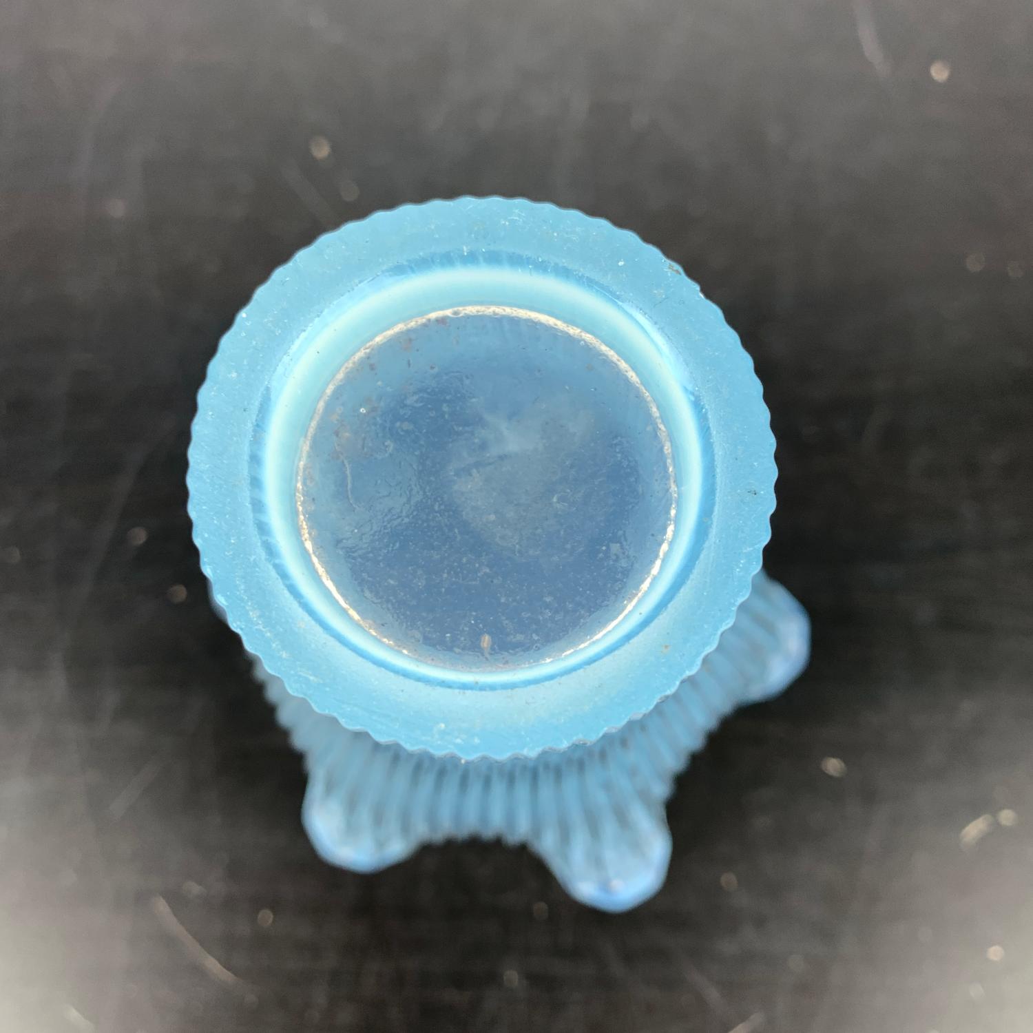 Glasvas Vas Glas Blå Vintage Design Retro Antique Glass Vase Designglass - Bild 5