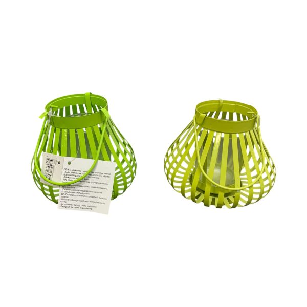 2st Ljuslykta Lykta Grön Metall Glas Design