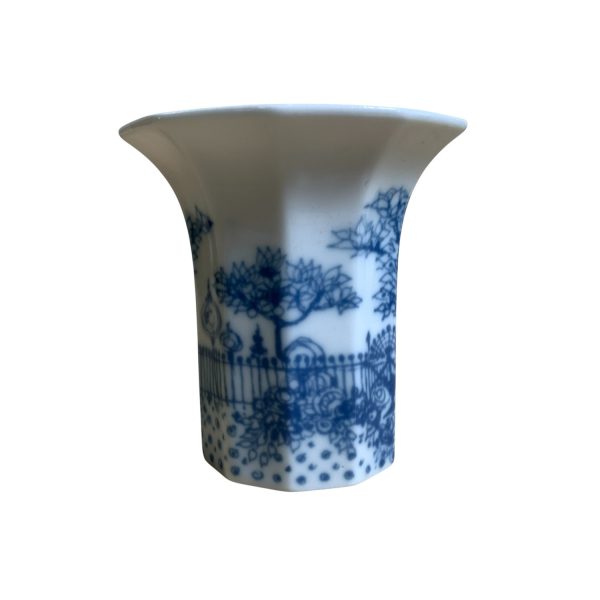 Rosenthal Björn Wiinblad Ljusstake Vit Blå Kronljus 7,5cm Design