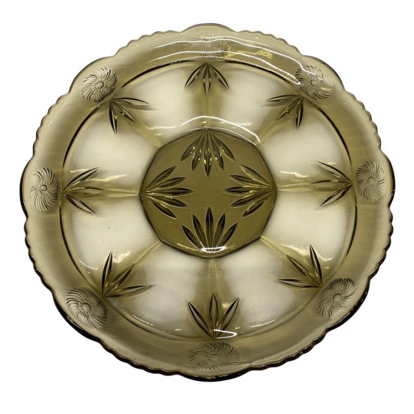 Pressglas Fat 30 cm Färgat Glas Retro Vintage