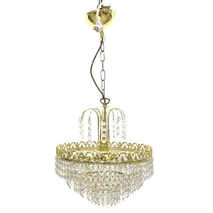 Takkrona Tak Lampa Gul Metall Vintage Design Retro Antique
