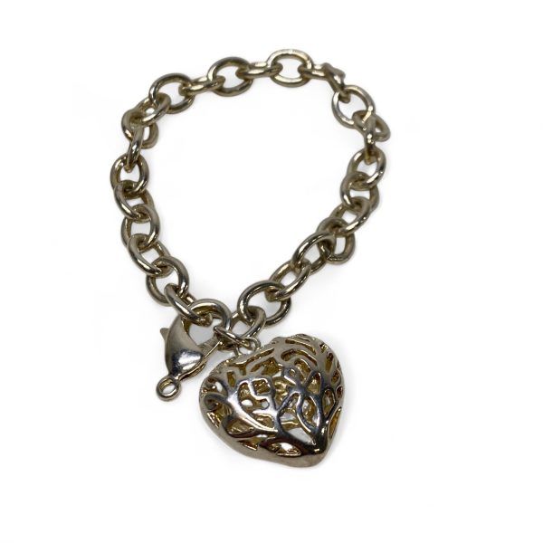 Silver Armband 925 Hjärta Berlock Smycke Heart Charm Bracelet 21g