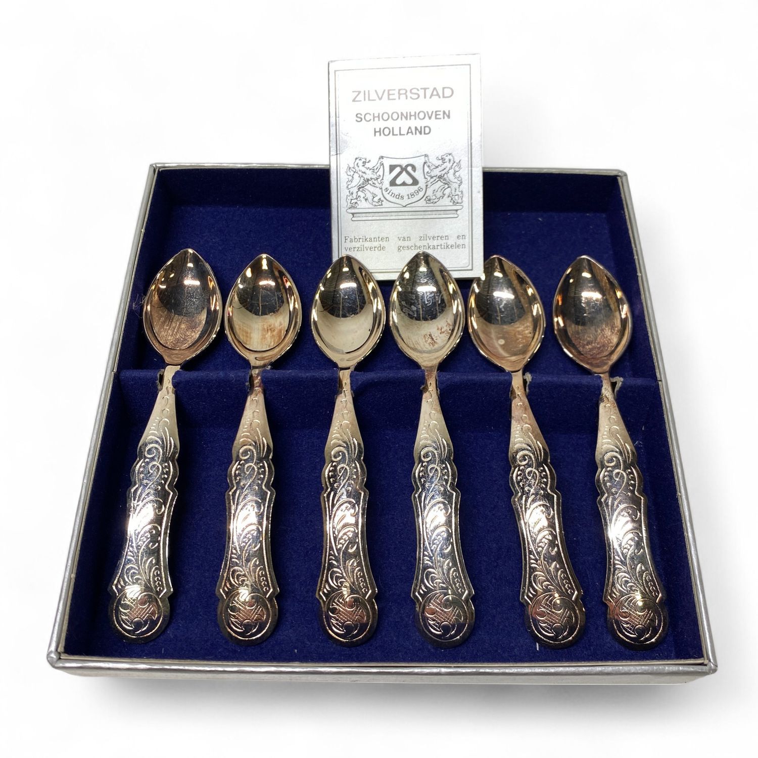 Zilverstad Schoonhoven Holland Bestick Kaffeskedar Sked 6st
