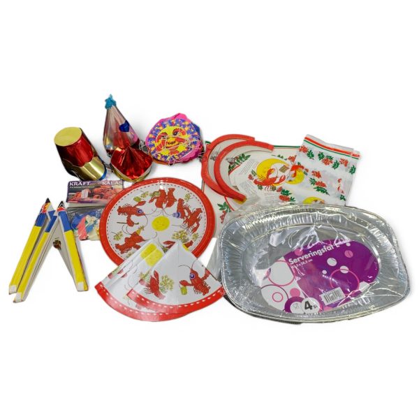 Pynt Kräftskiva Kräftkalas Tallrik Hattar Dekorationer Fat