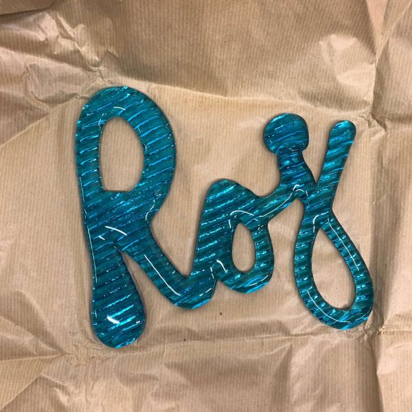 Roy 19cm Namn i Glas Bergdala Glasbruk 70-tal Retro
