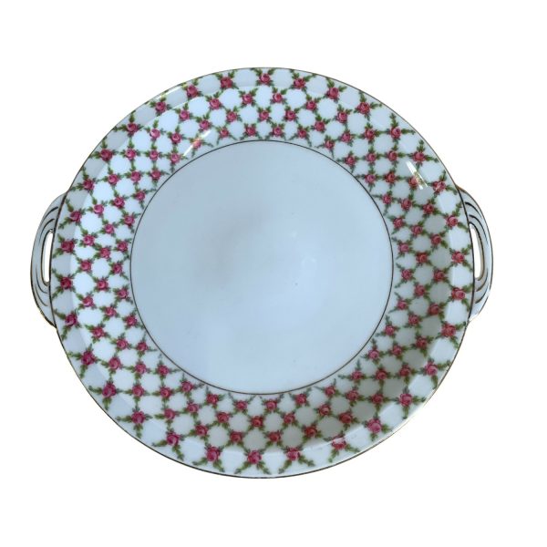 Fat 26cm Rosa Rosor Blommor Bricka Vintage