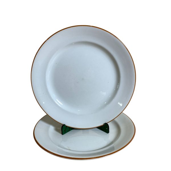 Gefle 2st Mattallrikar 24cm Vit Gul Tallrikar Retro Glansiga