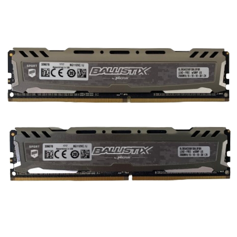 2st Crucial Ballistix Sport RAM Minne 8GB DIMM DDR4 2666MHz BLS8G4D26BFSBK.8FBR