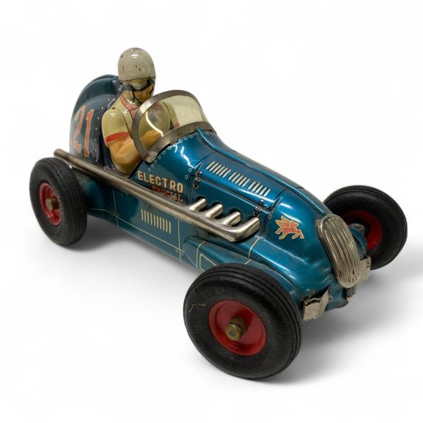 PLÅTBIL Electro Toy Racer 21 Yonezawa Japan Vintage Bil Leksak Retro