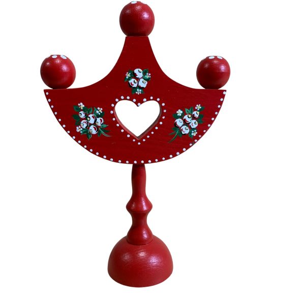 Haga Slöjd Ljusstake Röd 17cm Trä