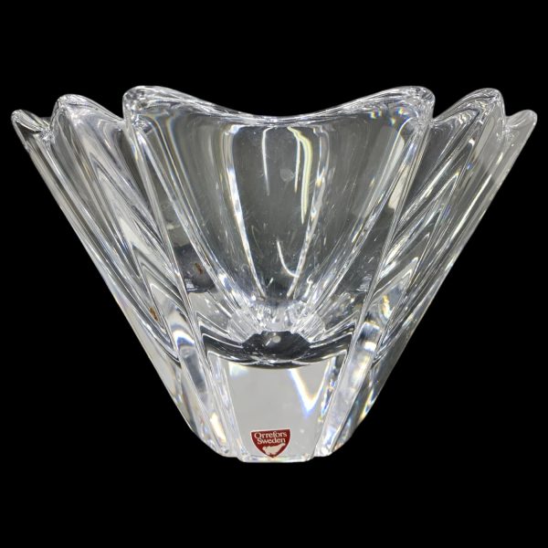 Orrefors Orion Lars Hellsten Glasskål Skål Glas Signerad Etikettmärkt