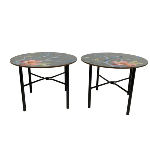 Små Pedistaler 2st Fåglar Svart Ställning 24cm Bord